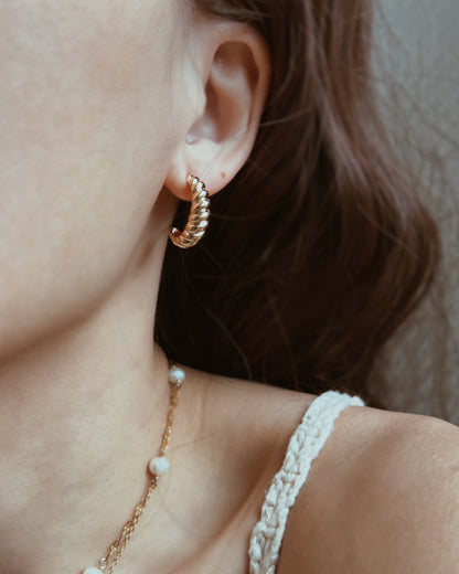 Twisted Croissant Stud Earrings