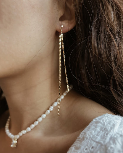 Linear Chain Drop Earrings