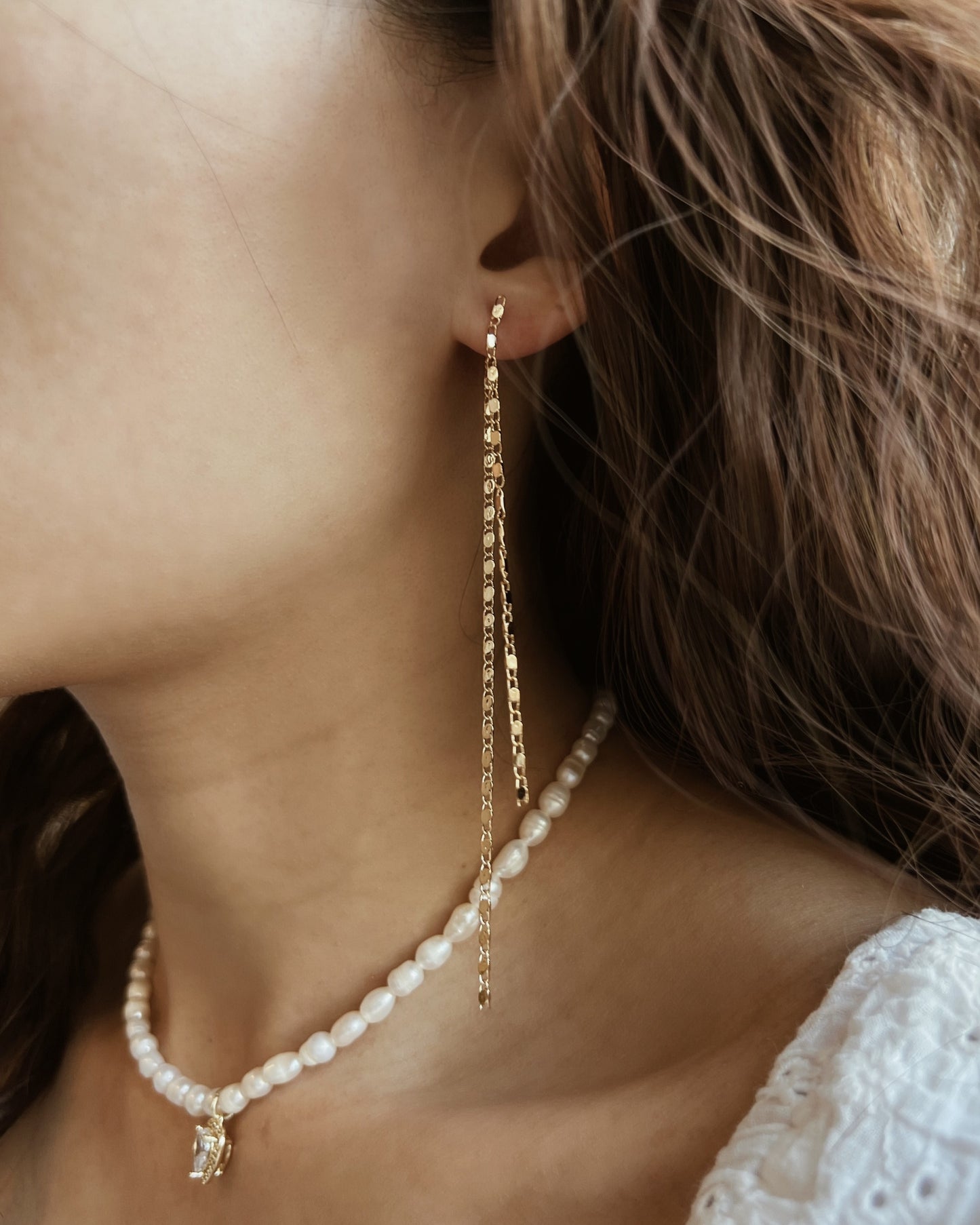 Linear Chain Drop Earrings