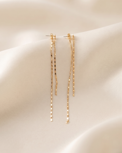 Linear Chain Drop Earrings