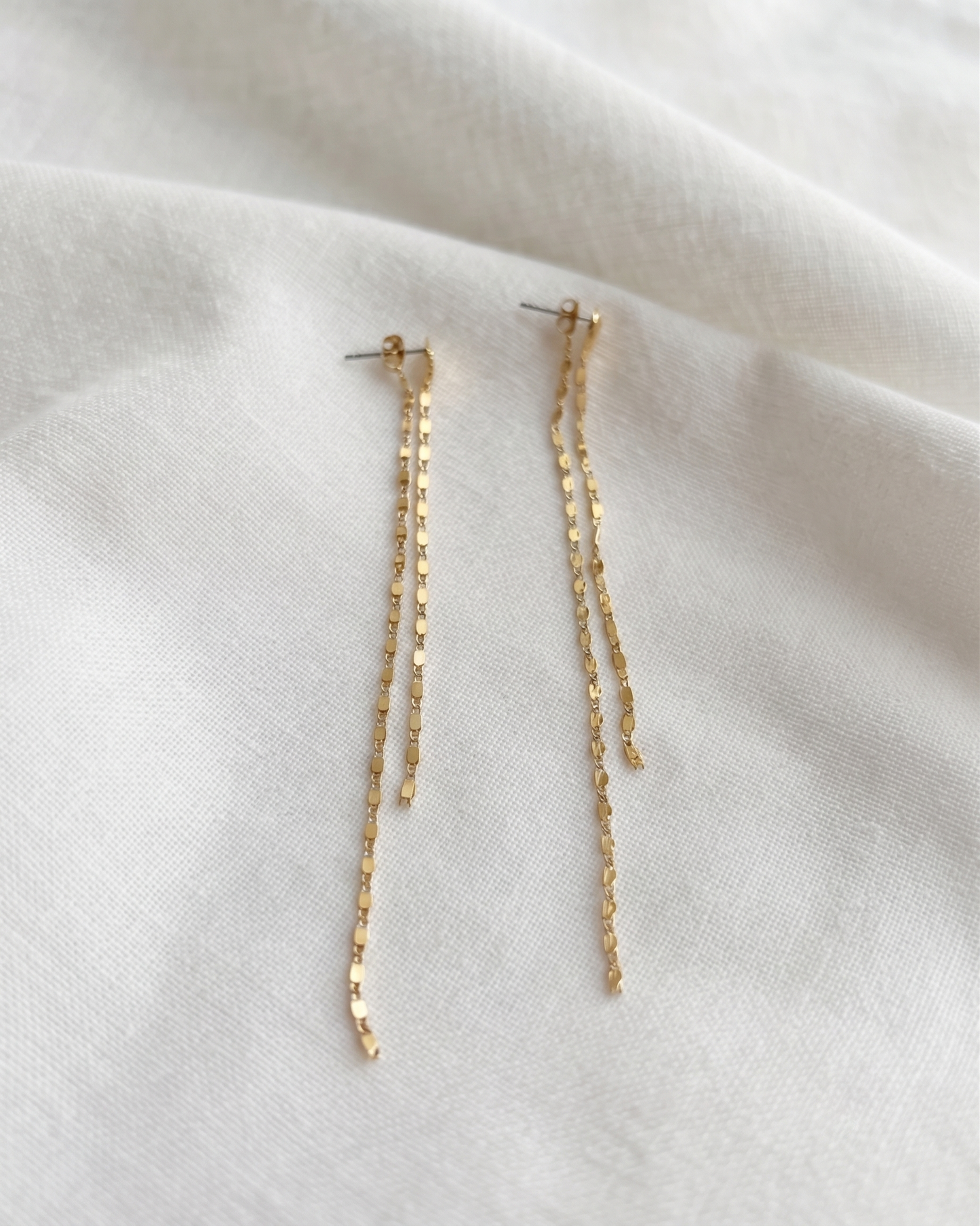 Linear Chain Drop Earrings