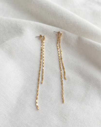 Linear Chain Drop Earrings