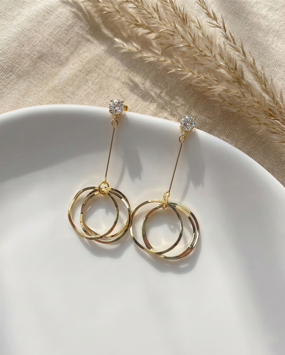 Layered Circle Drop Earrings