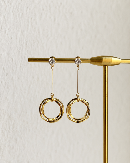 Layered Circle Drop Earrings