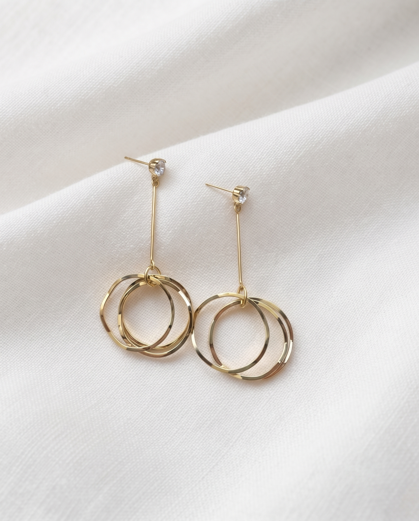 Layered Circle Drop Earrings
