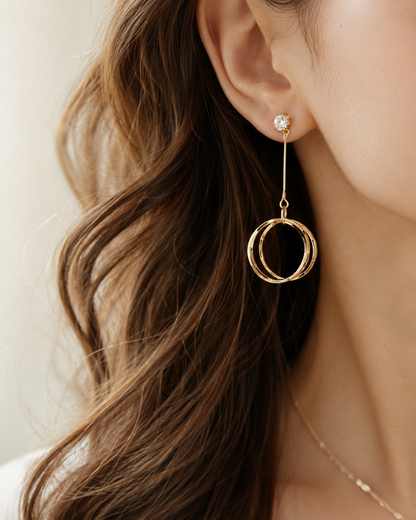 Layered Circle Drop Earrings