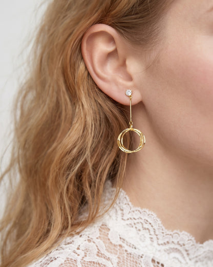 Layered Circle Drop Earrings