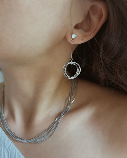 Layered Circle Drop Earrings