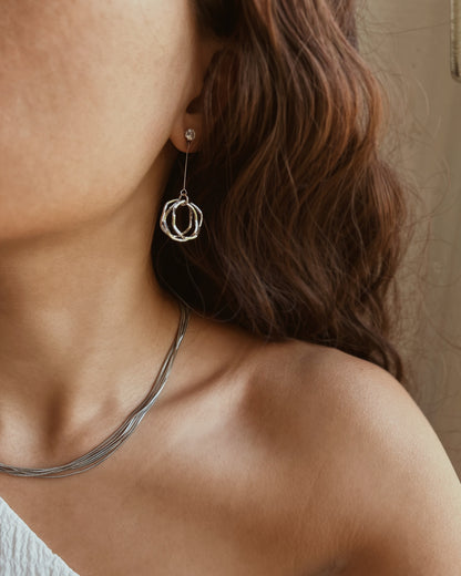 Layered Circle Drop Earrings