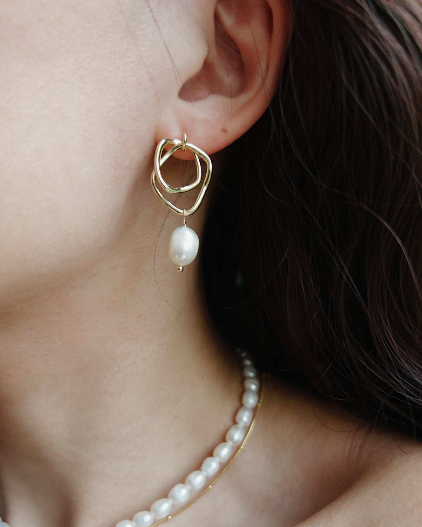 Intertwined Pearl Drop Earrings