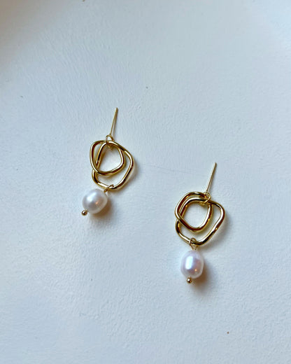 Intertwined Pearl Drop Earrings