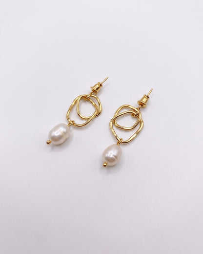 Intertwined Pearl Drop Earrings