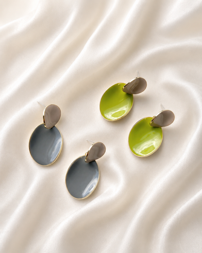 Pebble & Meadow Enamel Drop Earrings