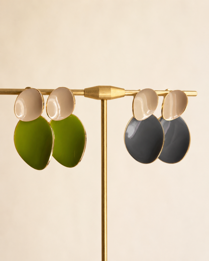 Pebble & Meadow Enamel Drop Earrings