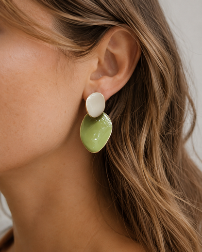 Pebble & Meadow Enamel Drop Earrings