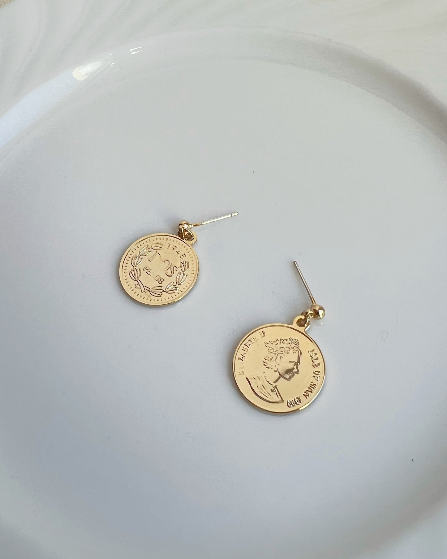 Vintage Coin Drop Earrings