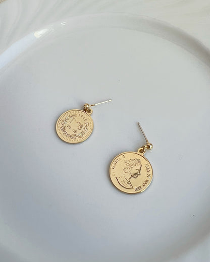 Vintage Coin Drop Earrings