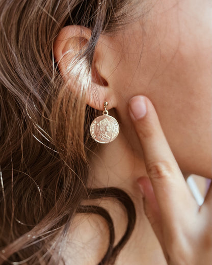Vintage Coin Drop Earrings