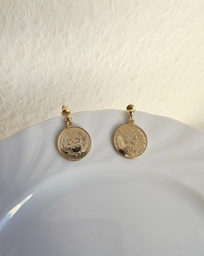Vintage Coin Drop Earrings