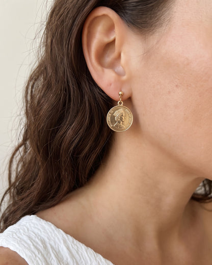 Vintage Coin Drop Earrings