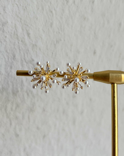 Pearl Cluster Stud Earrings