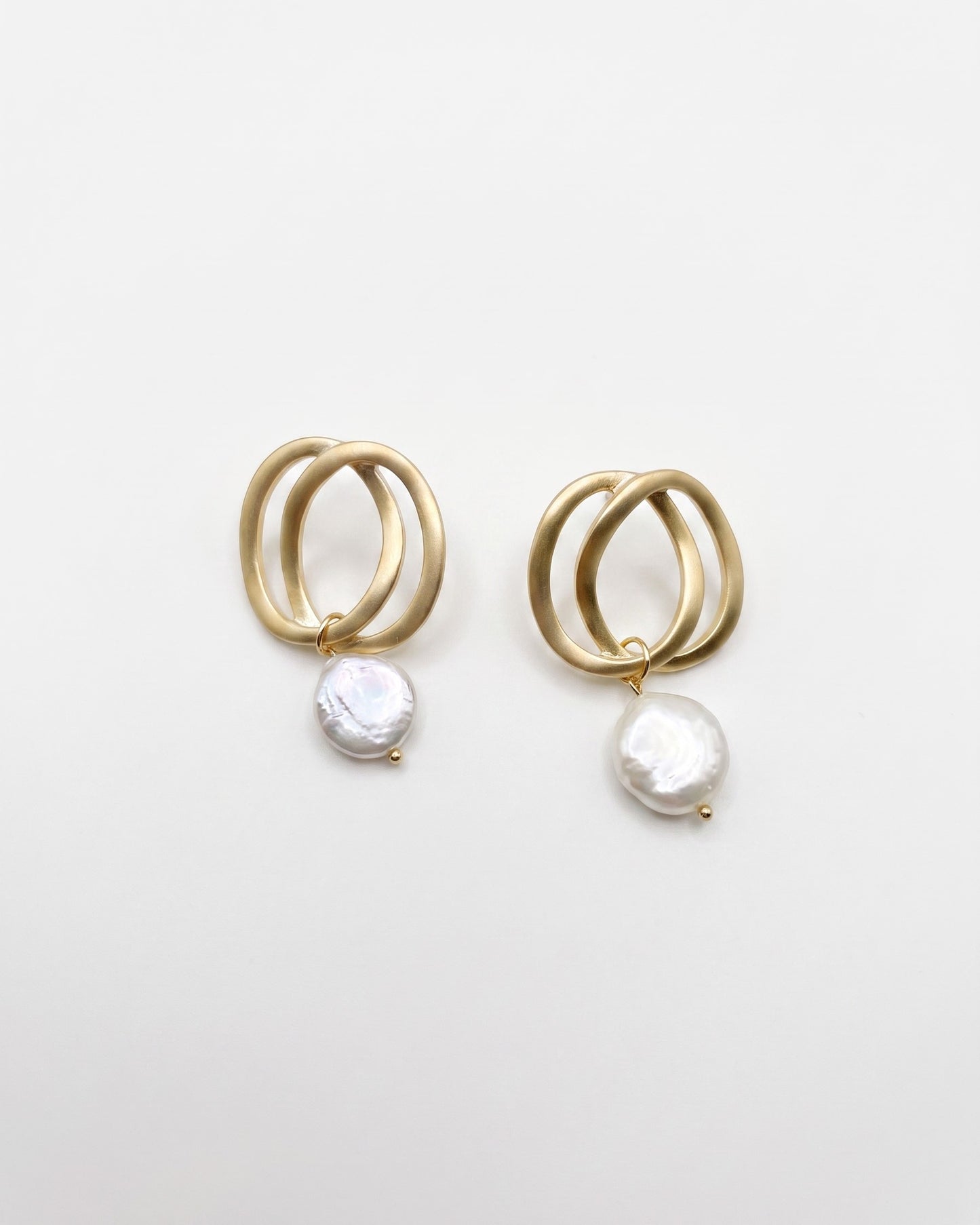 Statement Pearl Double Hoop Earrings