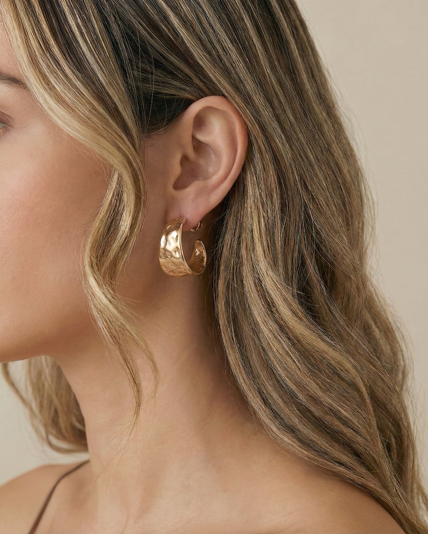 Sculptural Chunky Half Hoop Earrings