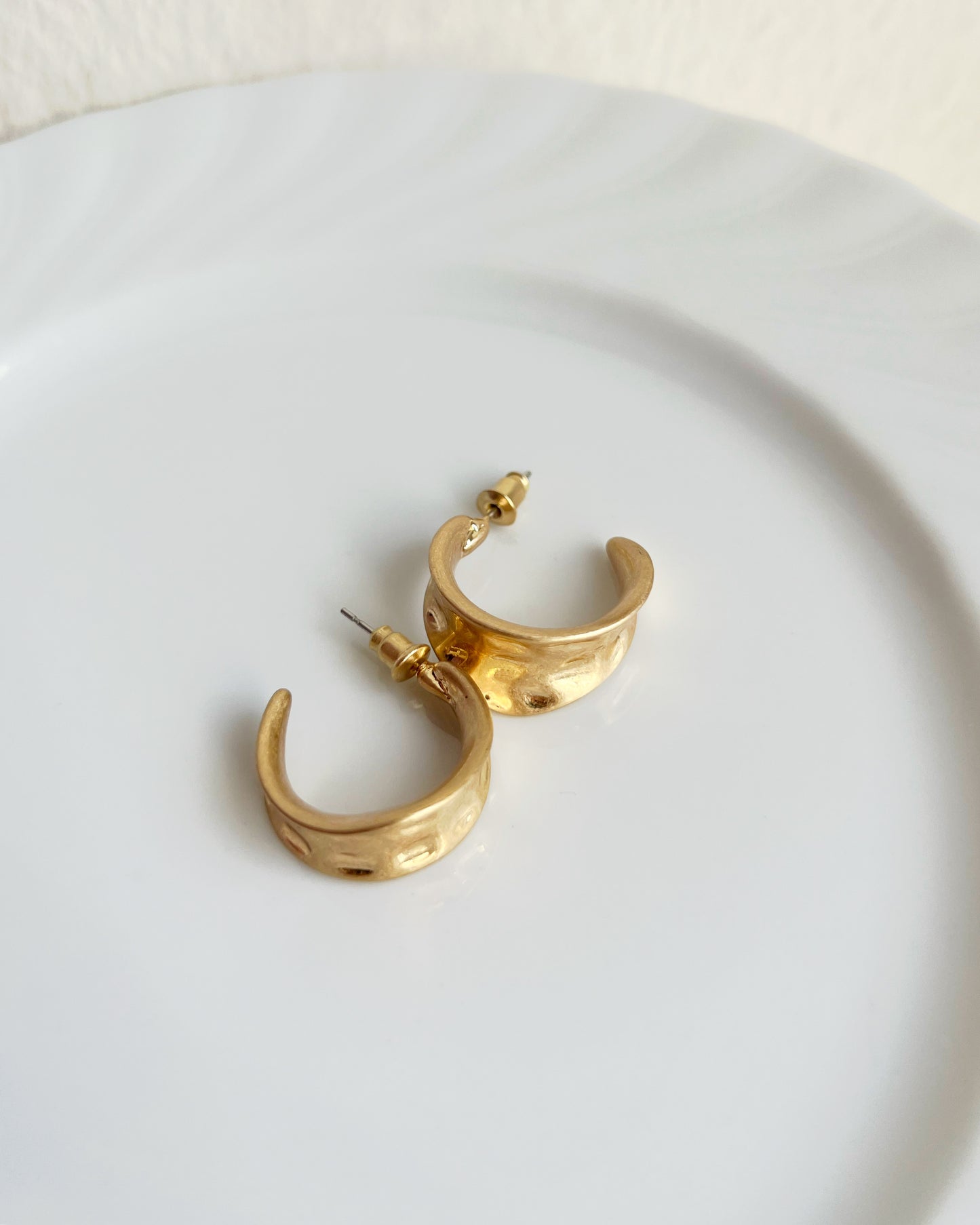 Sculptural Chunky Half Hoop Earrings