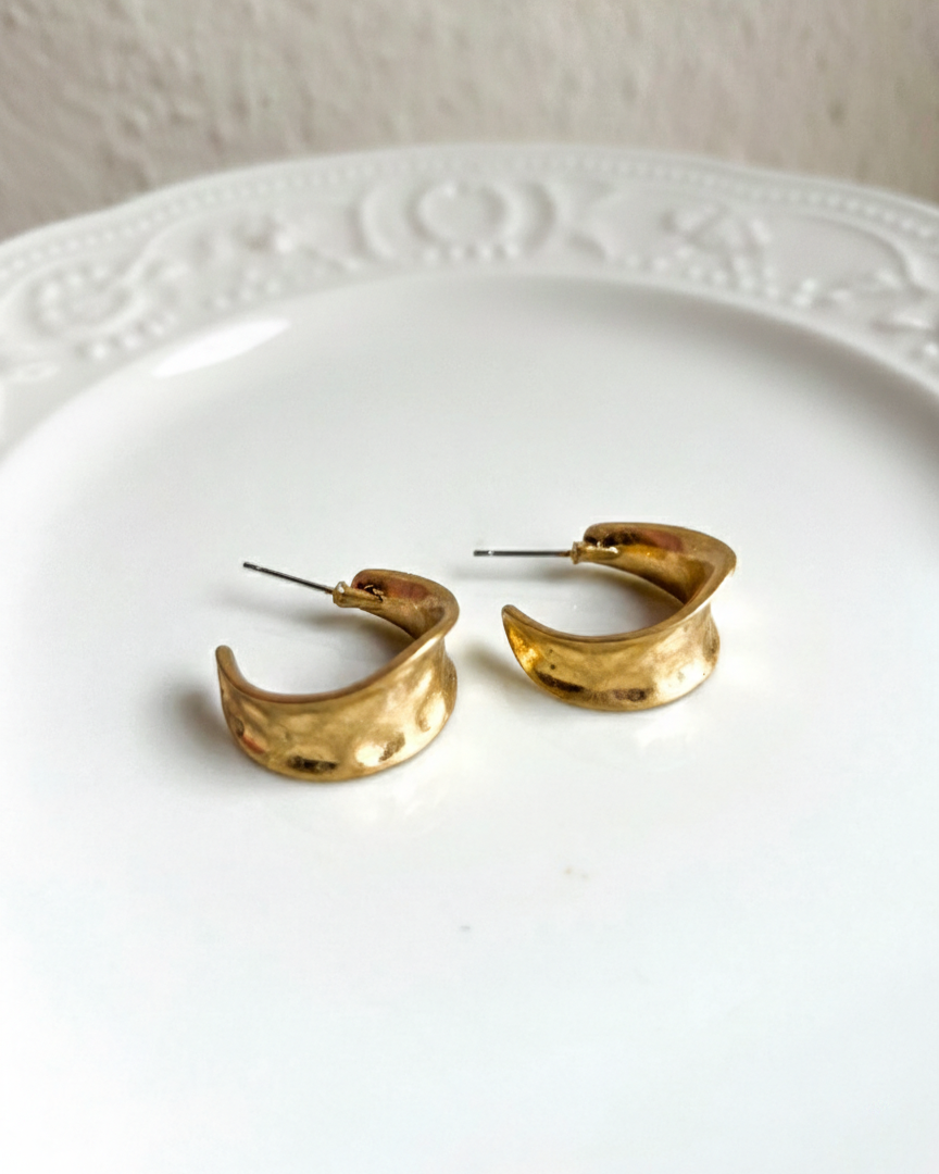 Sculptural Chunky Half Hoop Earrings