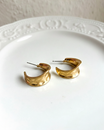 Sculptural Chunky Half Hoop Earrings