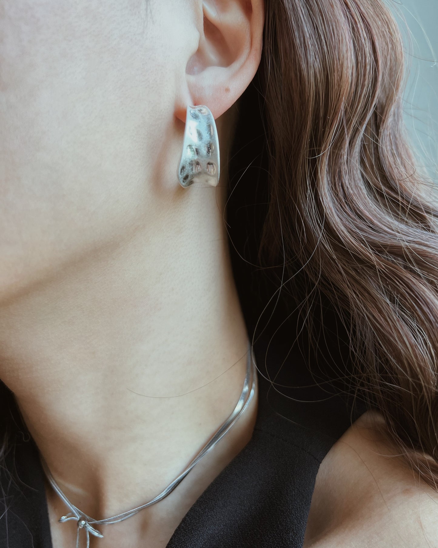 Sculptural Chunky Half Hoop Earrings