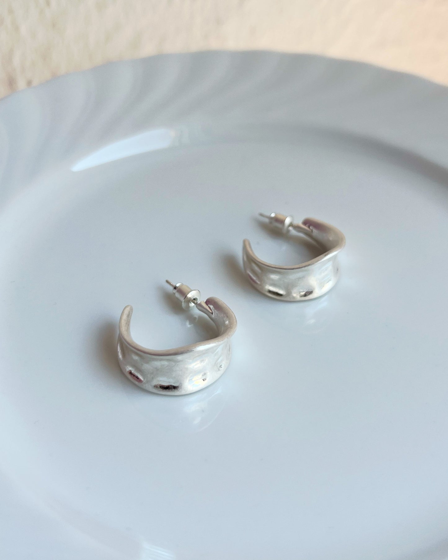 Sculptural Chunky Half Hoop Earrings