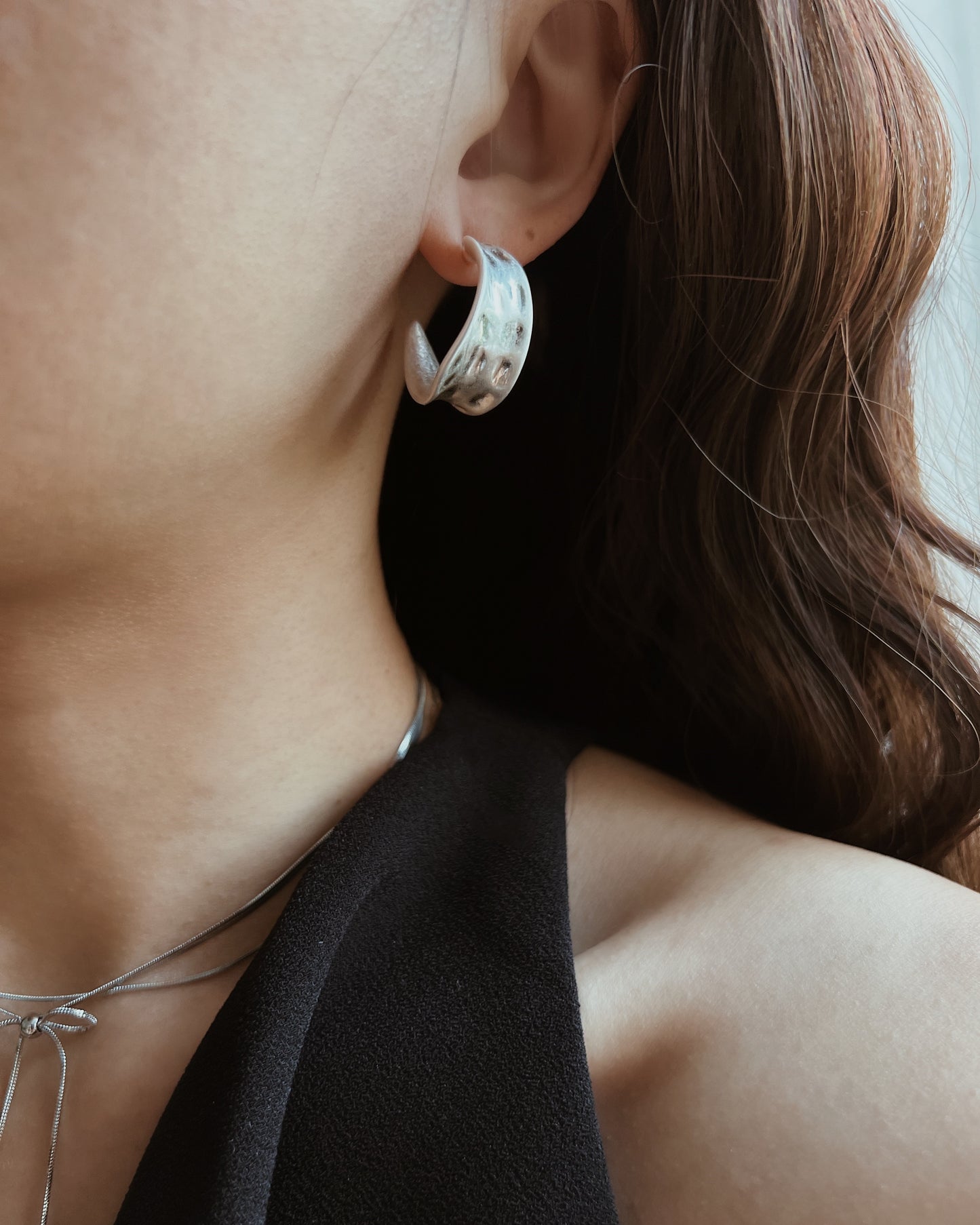 Sculptural Chunky Half Hoop Earrings