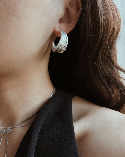 Sculptural Chunky Half Hoop Earrings