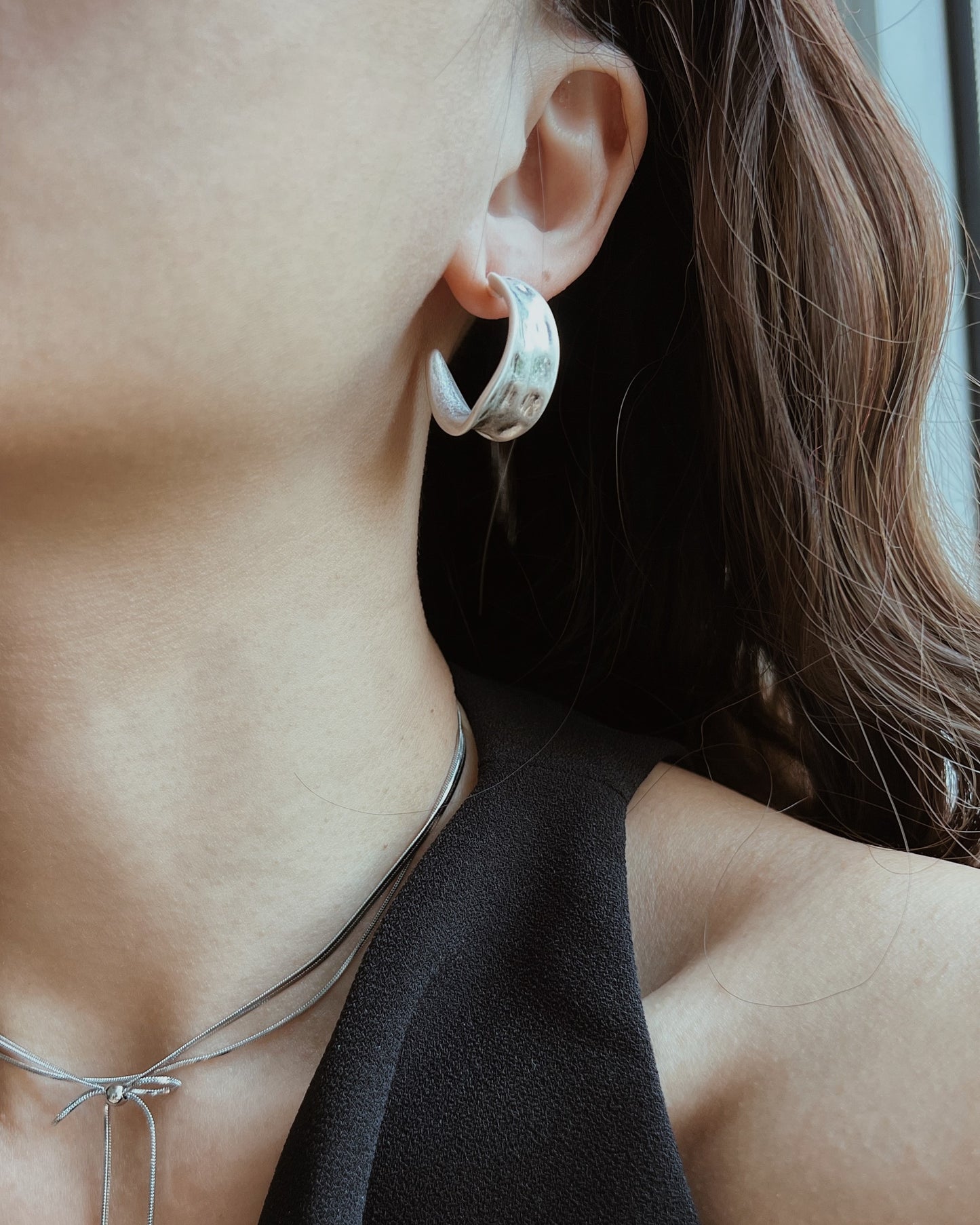 Sculptural Chunky Half Hoop Earrings