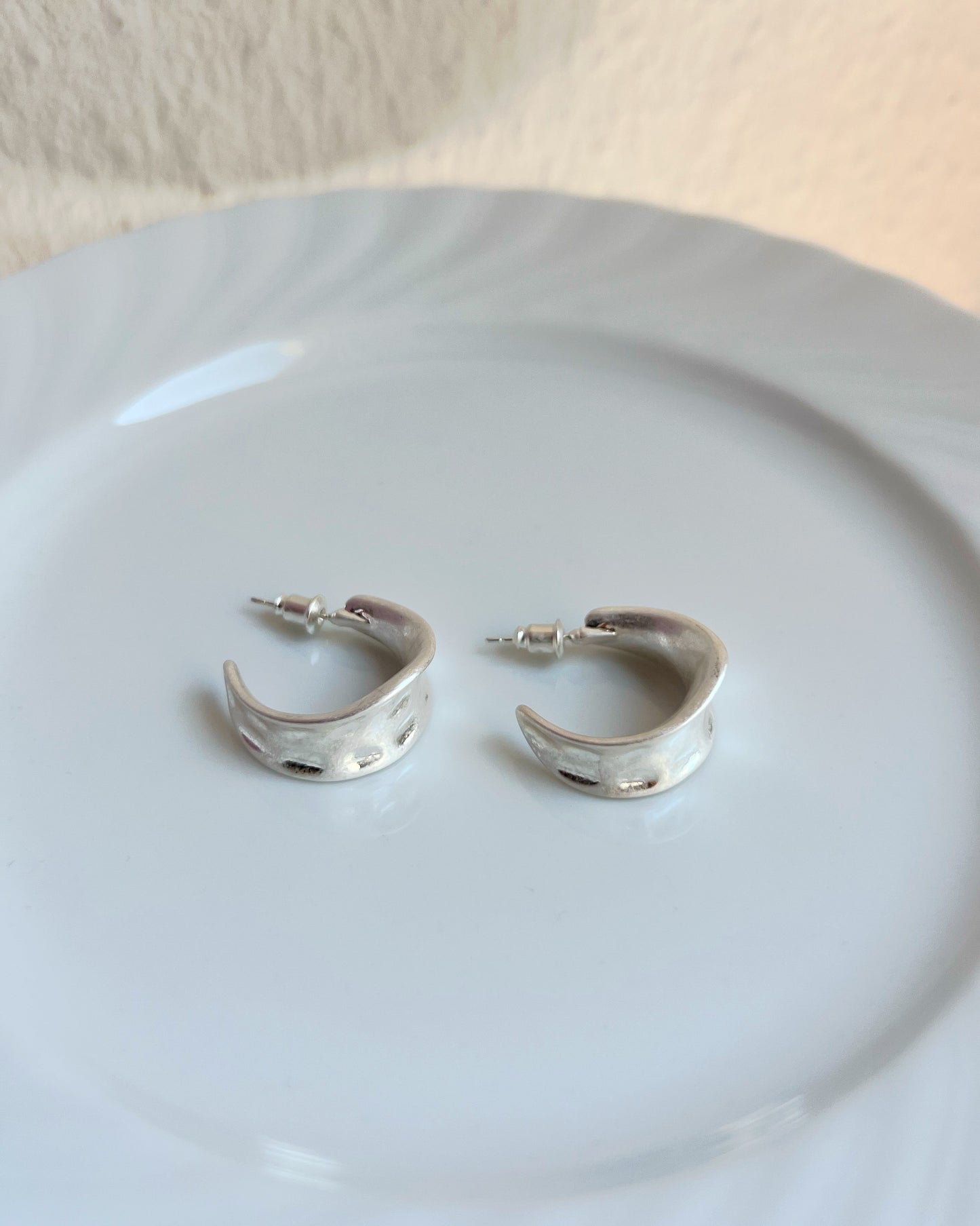Sculptural Chunky Half Hoop Earrings