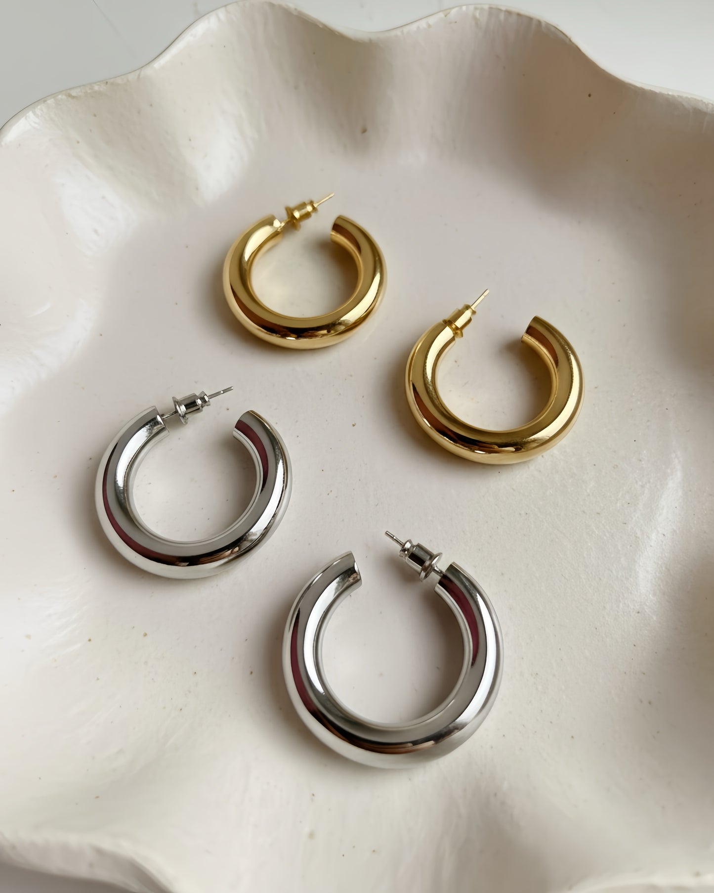 Classic Chunky Hoop Earrings