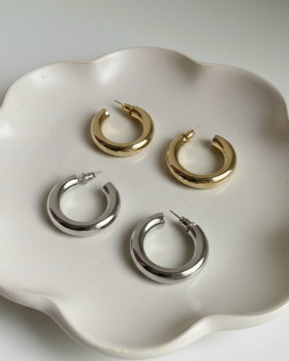 Classic Chunky Hoop Earrings