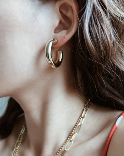 Classic Chunky Hoop Earrings