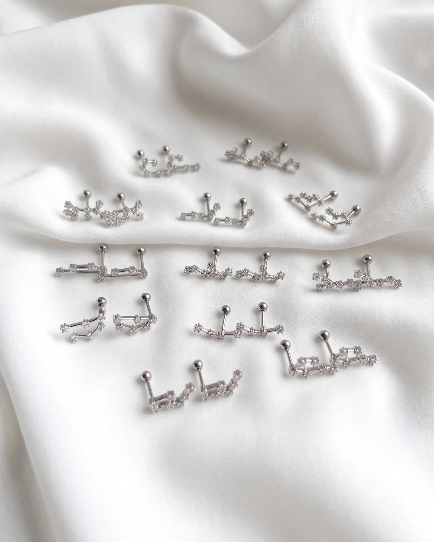 Zodiac Constellation Stud Earrings Waterproof
