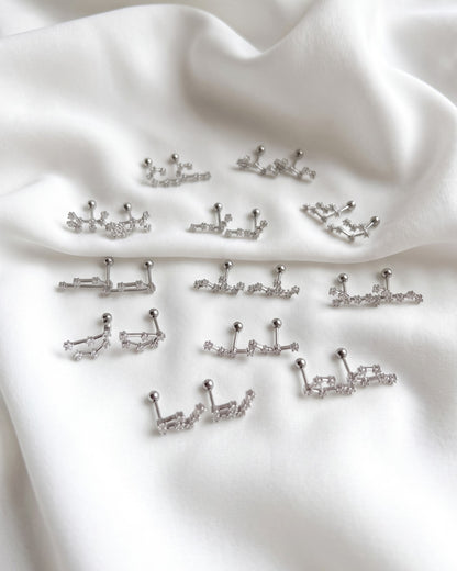 Zodiac Constellation Stud Earrings Waterproof