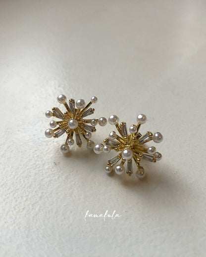 Fireworks Pearl Cluster Stud Earrings