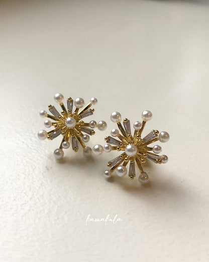 Fireworks Pearl Cluster Stud Earrings