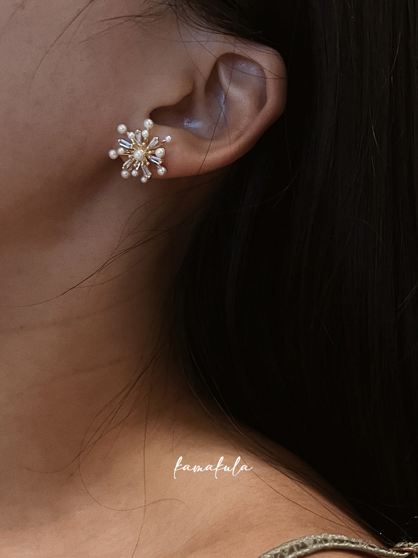 Fireworks Pearl Cluster Stud Earrings