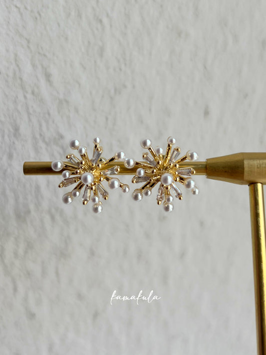 Fireworks Pearl Cluster Stud Earrings