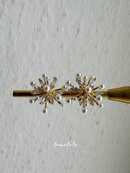 Fireworks Pearl Cluster Stud Earrings
