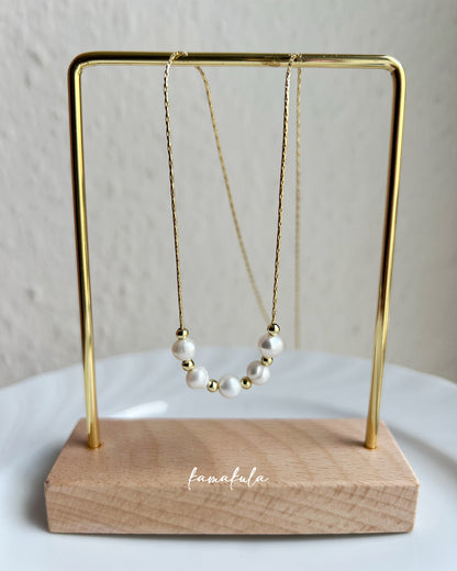 Five Pearl Bead Necklace