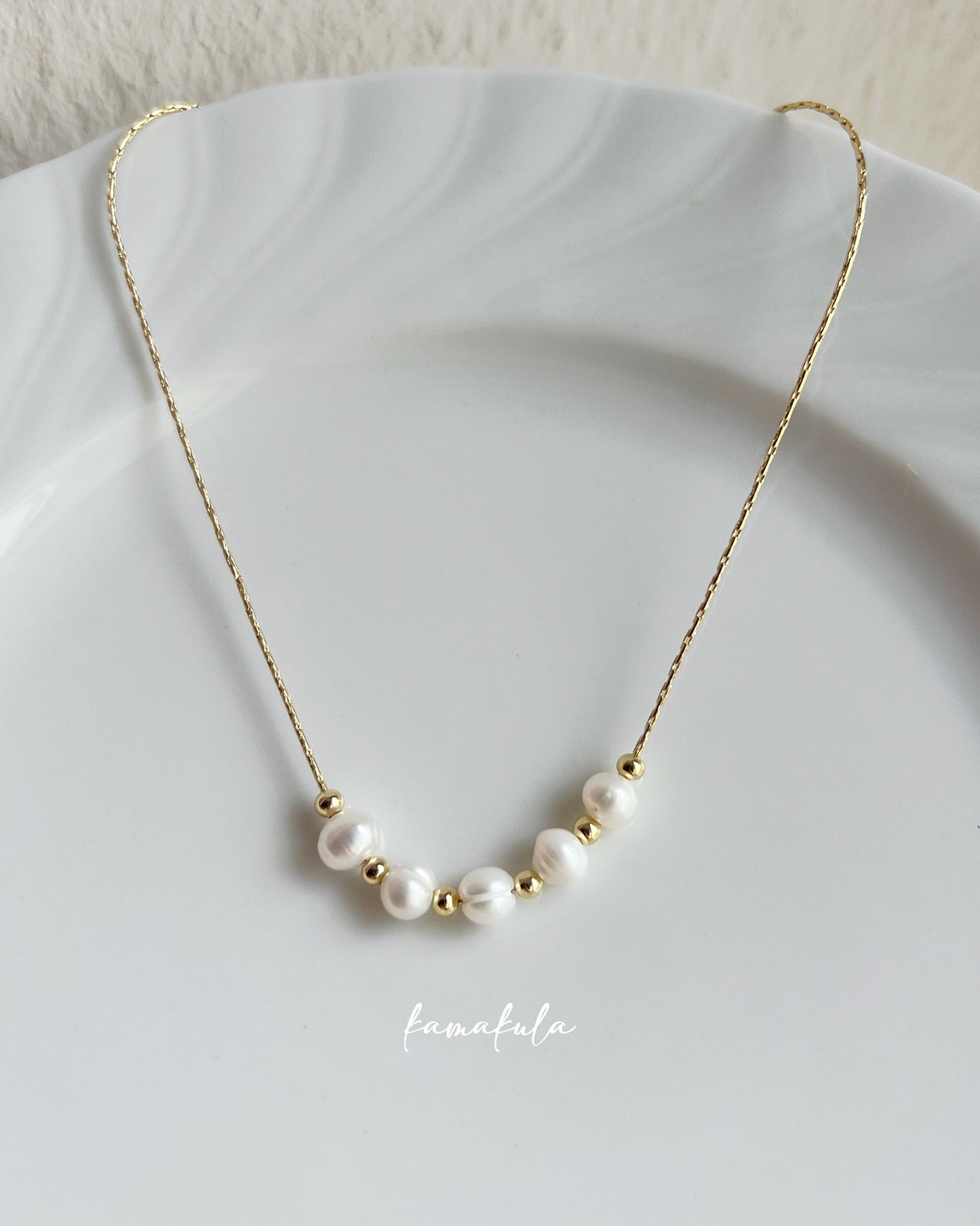 Five Pearl Bead Necklace