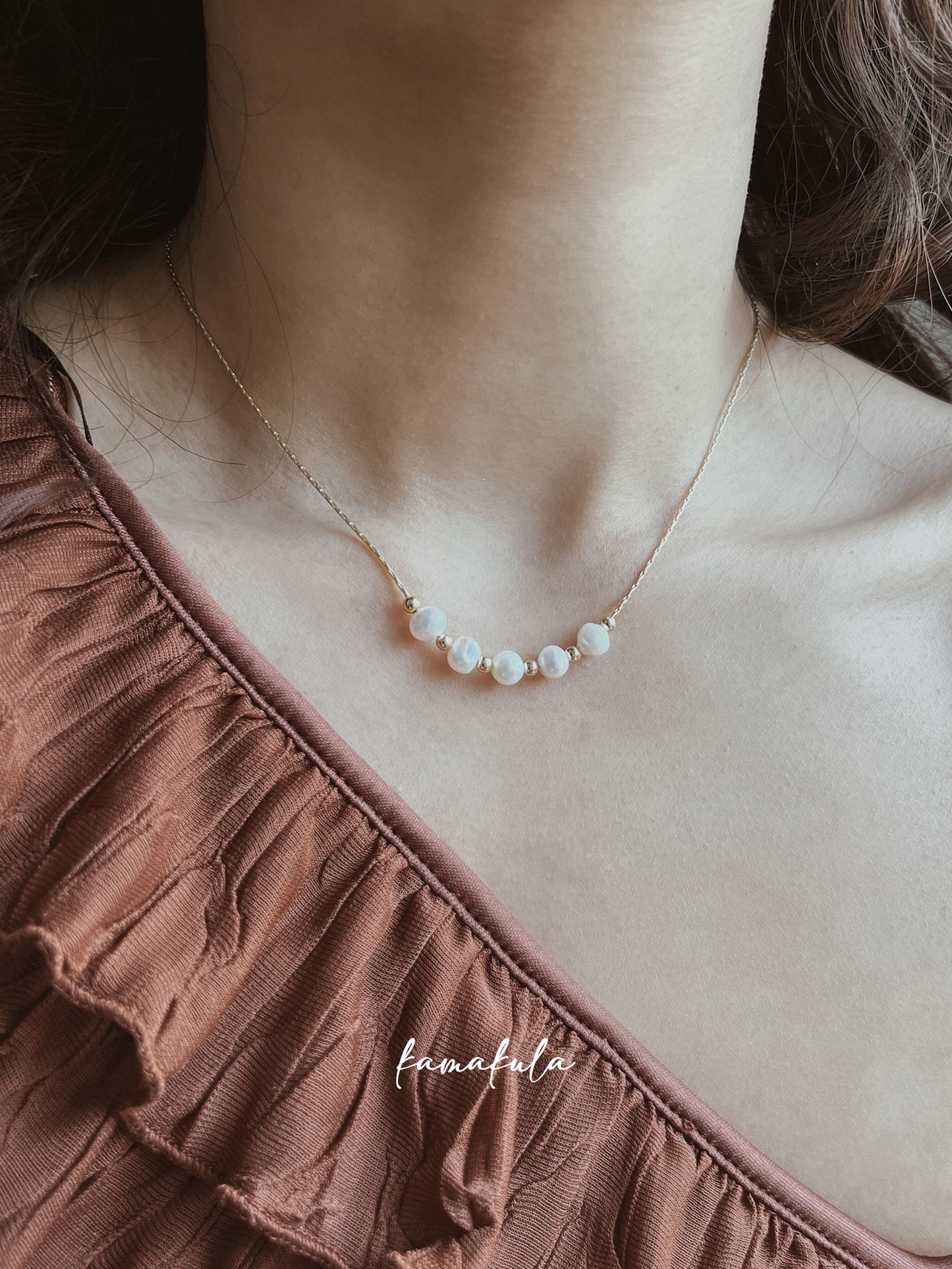 Five Pearl Bead Necklace