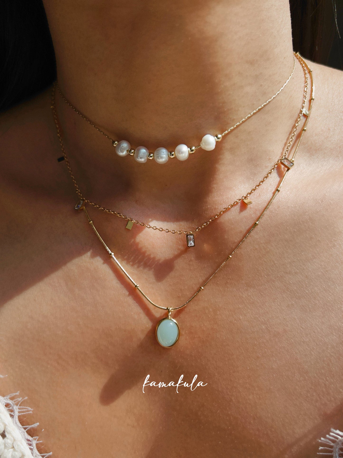 Five Pearl Bead Necklace